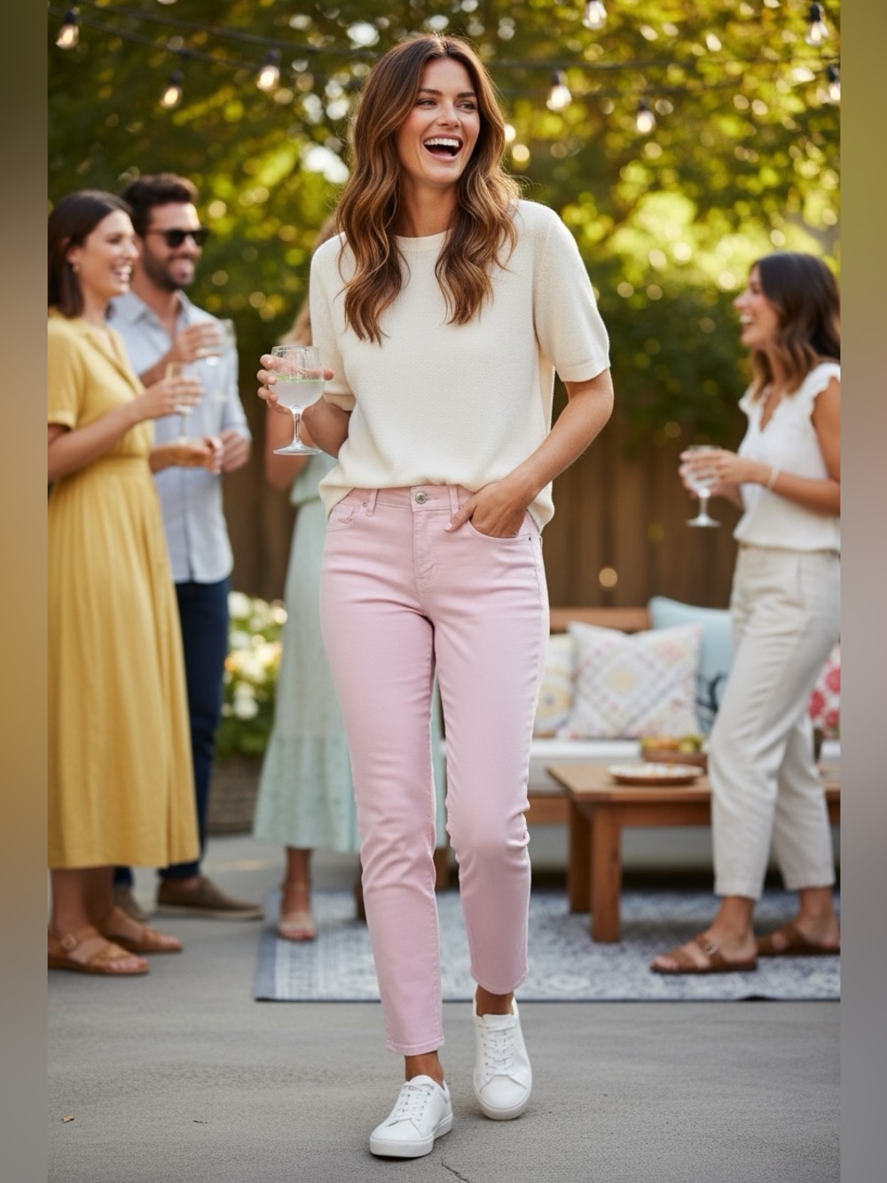 LOFT Light Pink Ankle Jeans Pants Size 6 EUC
